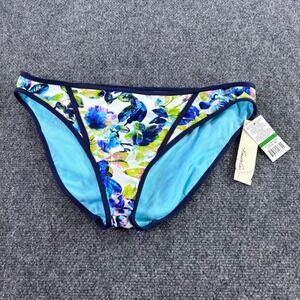 Kenneth Cole Bikini Bottoms Womens Large Multi Floral Navy KC4VY93 NWT Swimwear